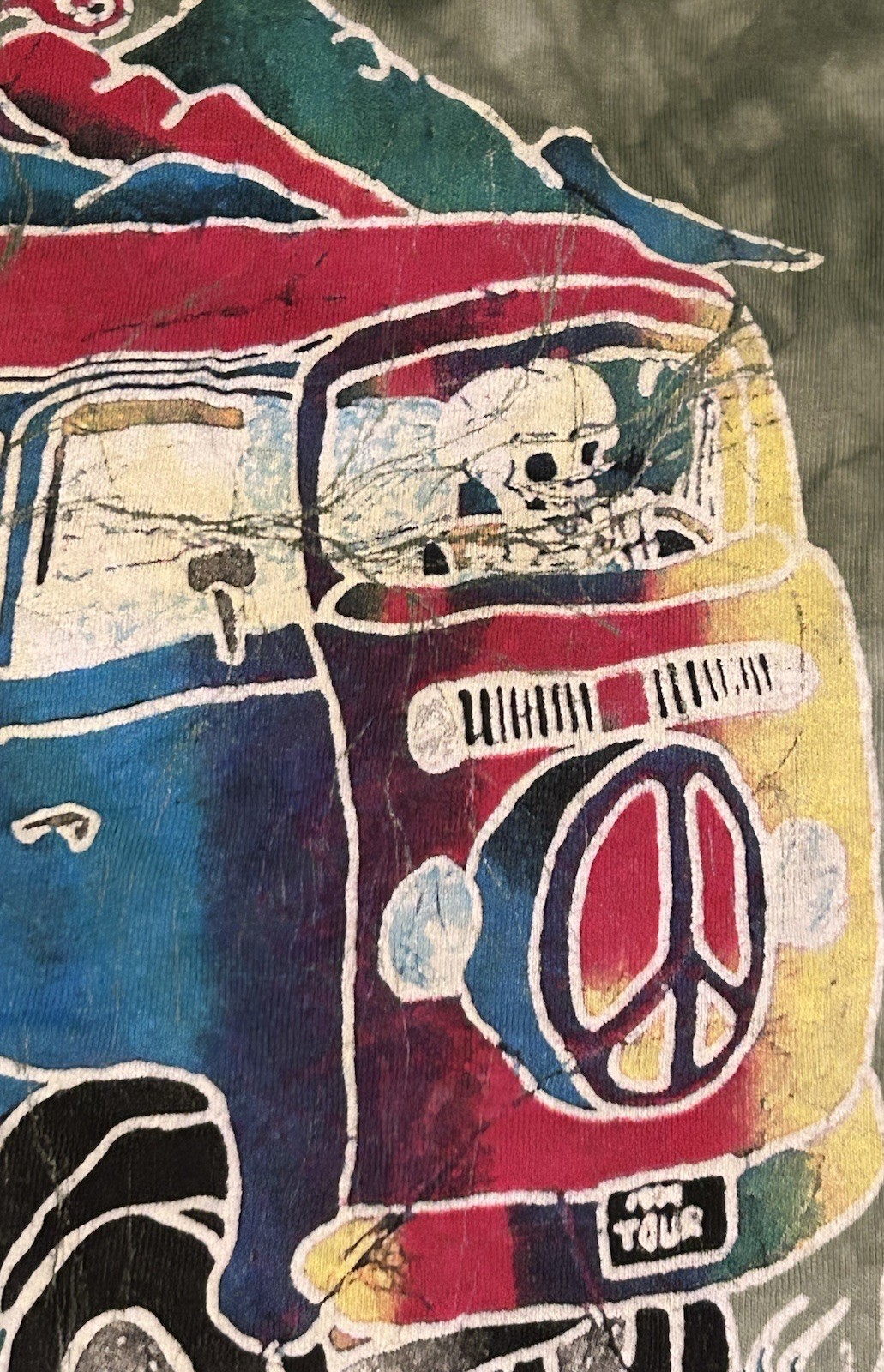 THE MOUNTAIN GRATEFUL DEAD VW 1994 TOUR BUS BATIK & TIE DYE Green 5XL New