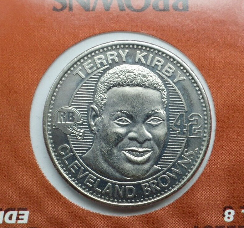 TERRY KIRBY #42  1999 Cleveland Browns collectible coin #4 Giant Eagle FREE SHIP