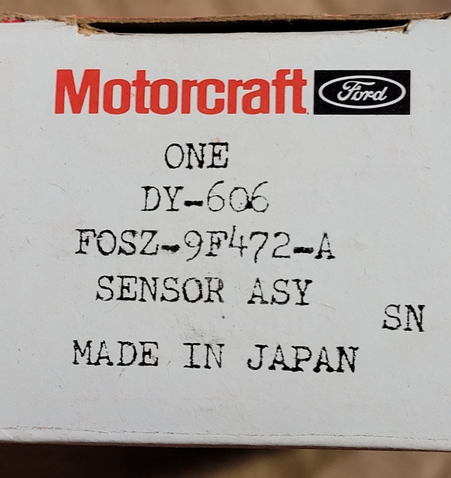 Oxygen Sensor Motorcraft DY-606,  FOSZ-9F472-A