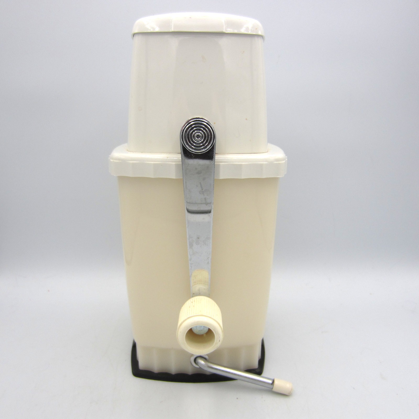 Swing Away Vintage Retro Ice Crusher Manual Hand Crank White Silver Mid Century
