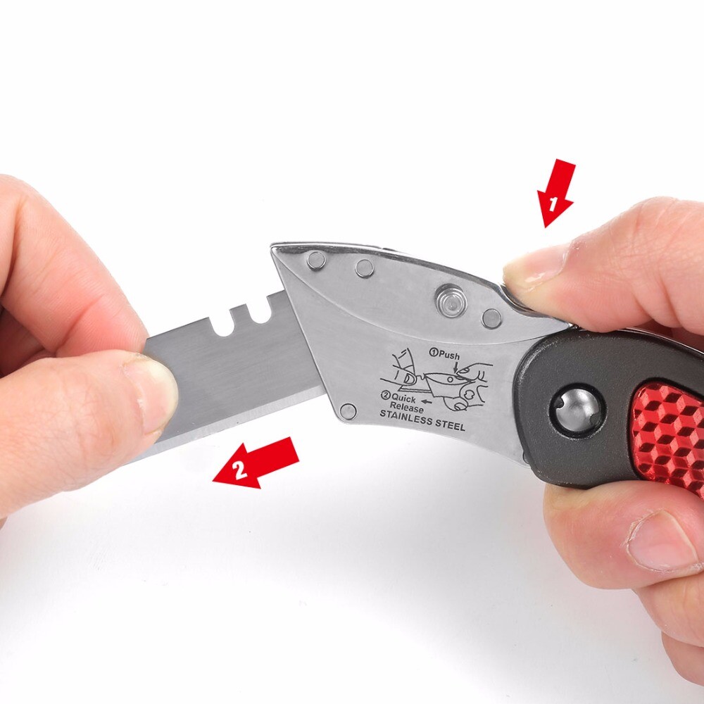 WORKPRO 3PC Folding Utility Knife Set Quick Change/Back-lock w/10PC Extra Blades