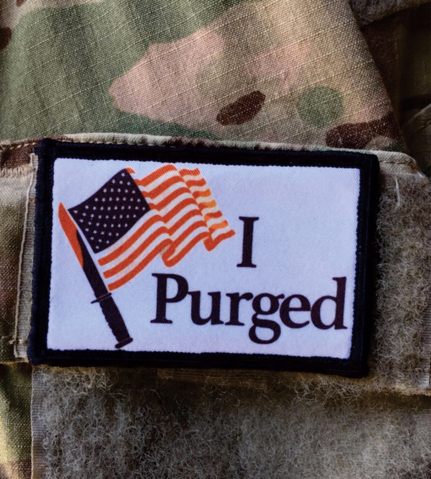 The Purge Movie Morale Patch Military Tactical Army Flag USA Hook Badge
