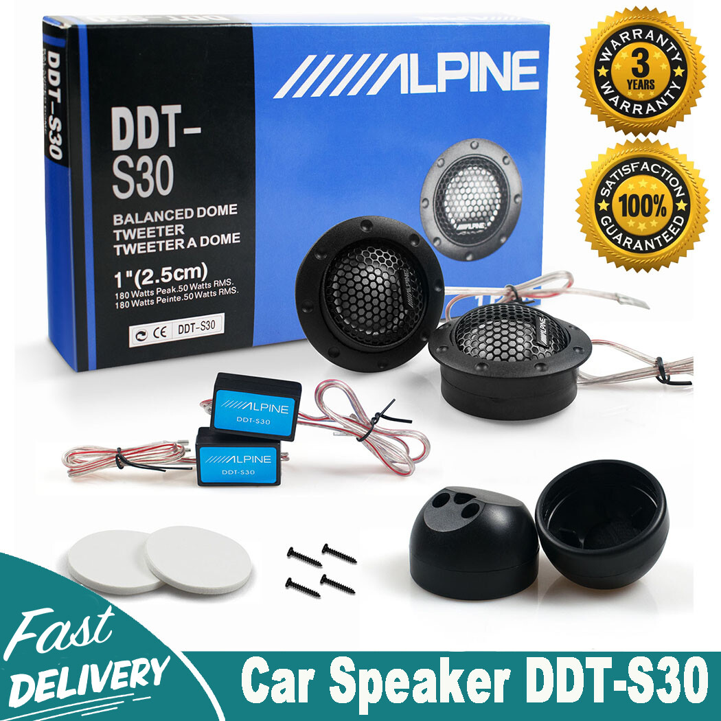 Pair Alpine DDT-S30 360W 2.5CM 1" Soft Dome Balanced Car Audio Speakers Tweeters