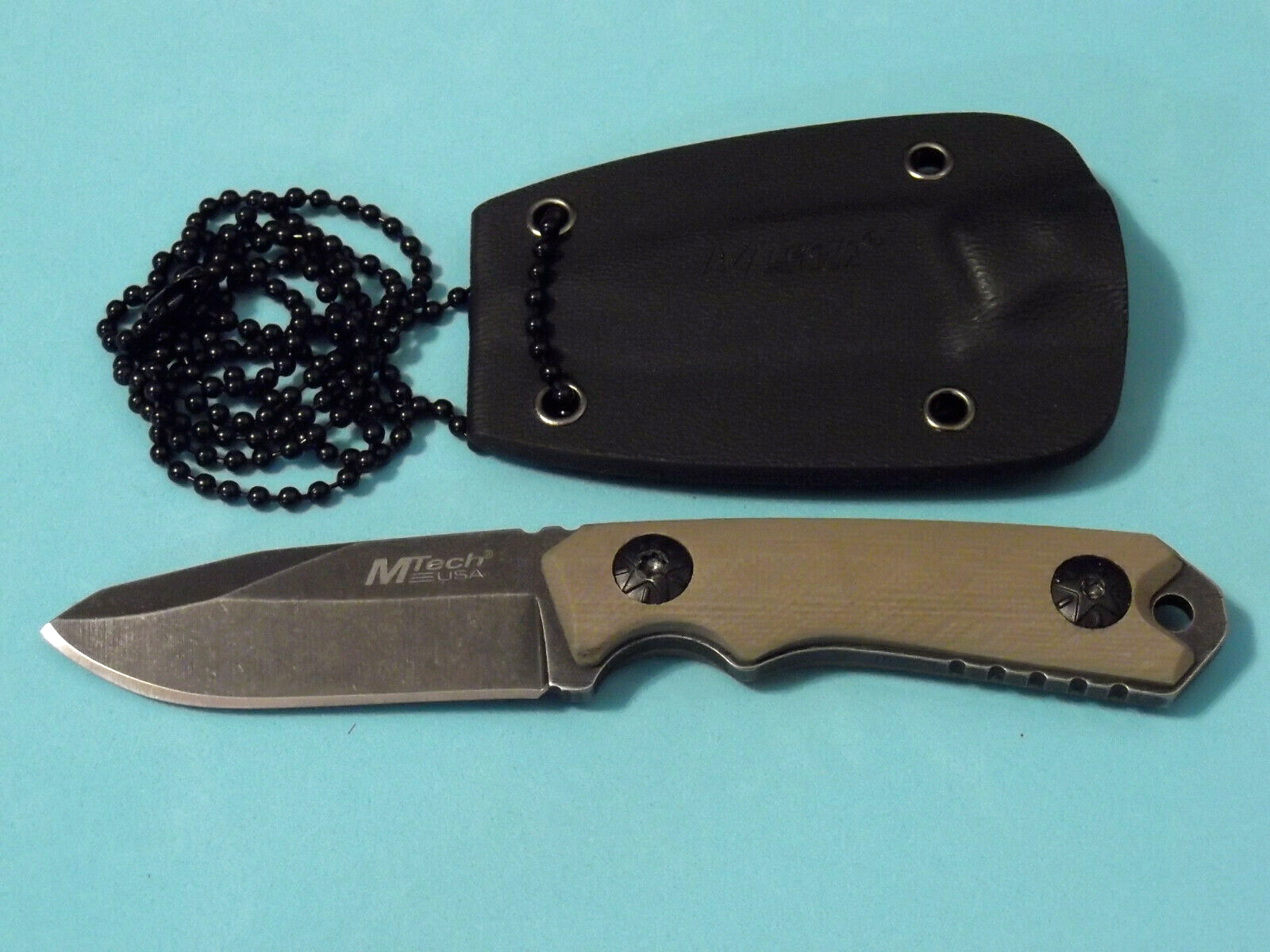 MTech MT2030 Mini Neck Knife Stonewashed fixed blade 4 3/4" overall MT-20-30