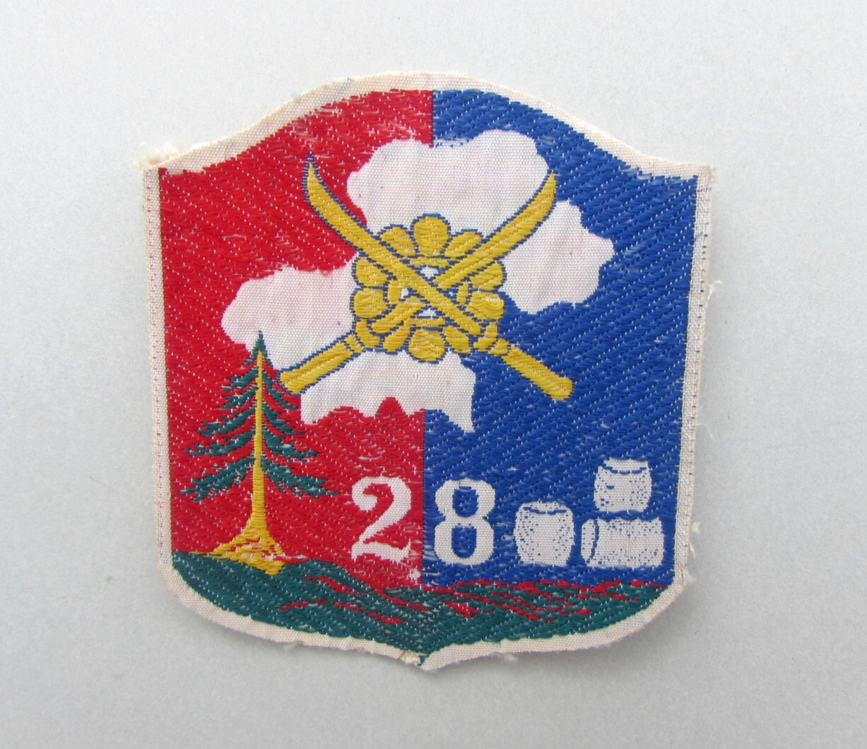ORIGINAL VIETNAM WAR ROYAL KINGDOM OF LAOS 28TH VOLUNTEER BATTALION SILK PATCH