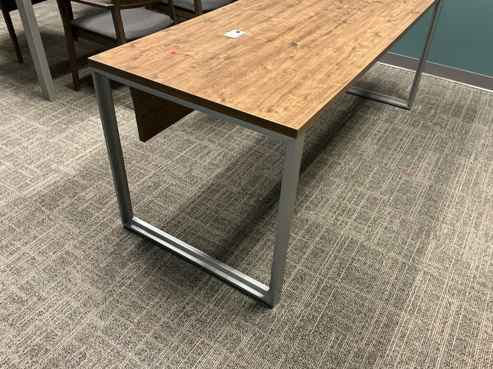 6'W x 30"D x 29"H straight desk by Knoll in Modern Walnut Finish