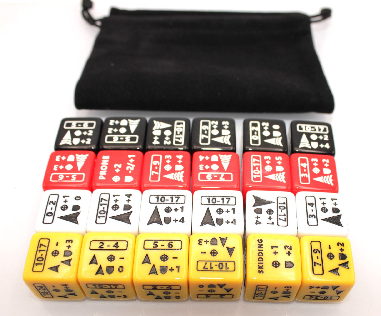 Battletech Movement Dice 24 16mm Dice - Walk, Run, Jump & Sprint With Bag