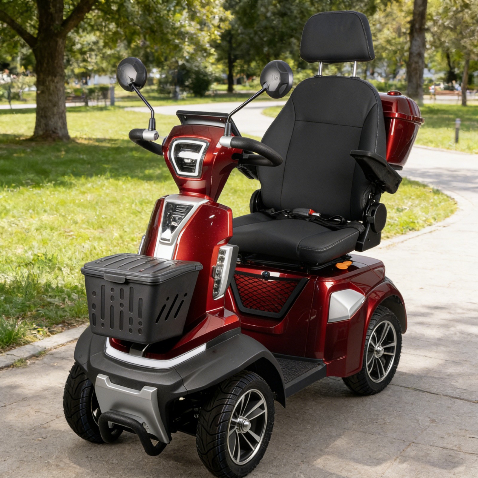 HS4W-B1R 500W Heavy Duty 4 Wheel Mobility Scooters 4 Speed for Seniors & Adults