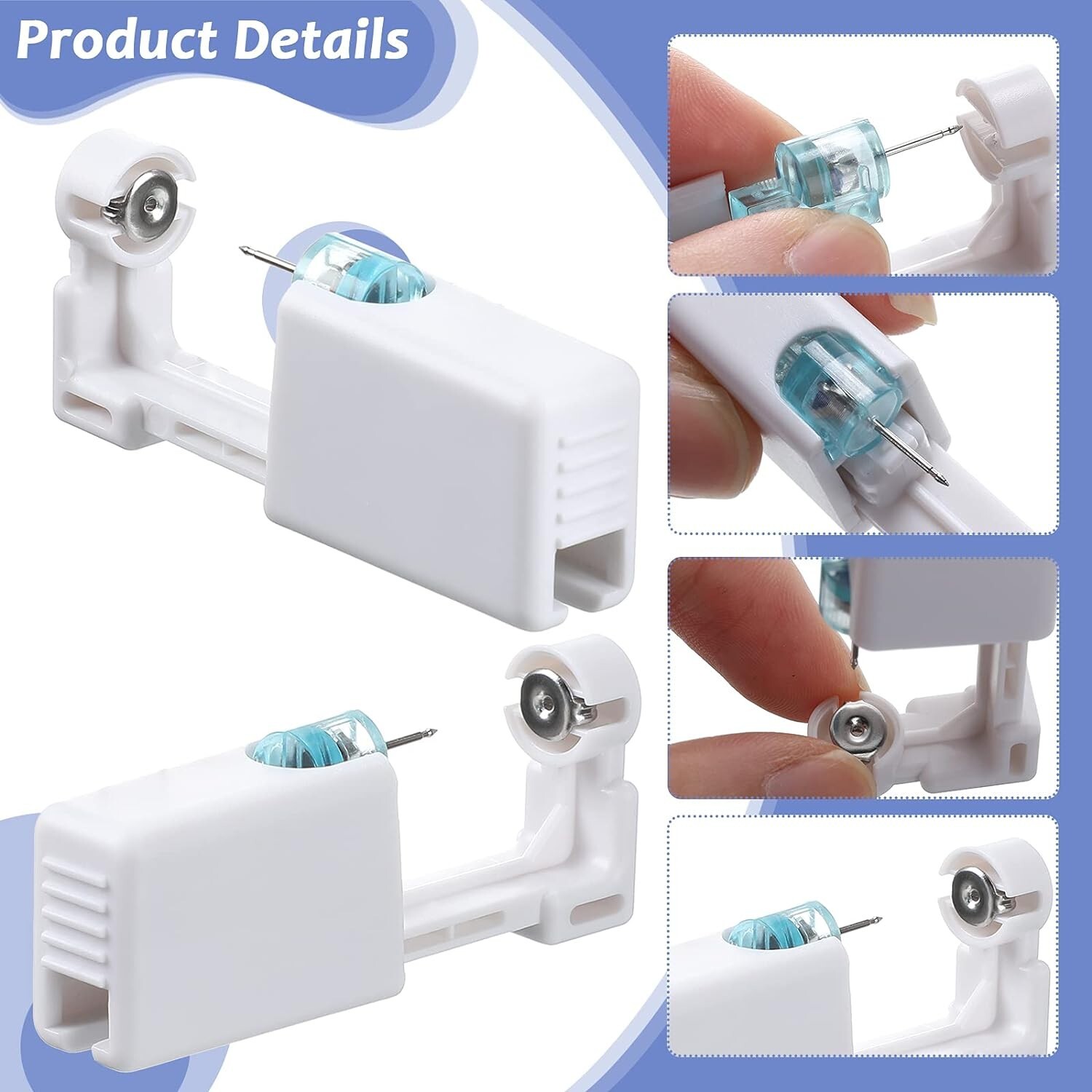 12 Pack Safety Ear Piercing Kit Disposable Self Nose Piercing with Ear Stud