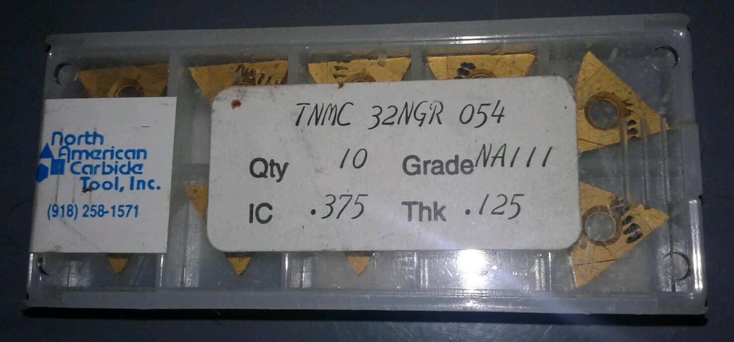10 PC. NORTH AMERICAN CARBIDE TNMC 32NGR 054. GRADE NA111