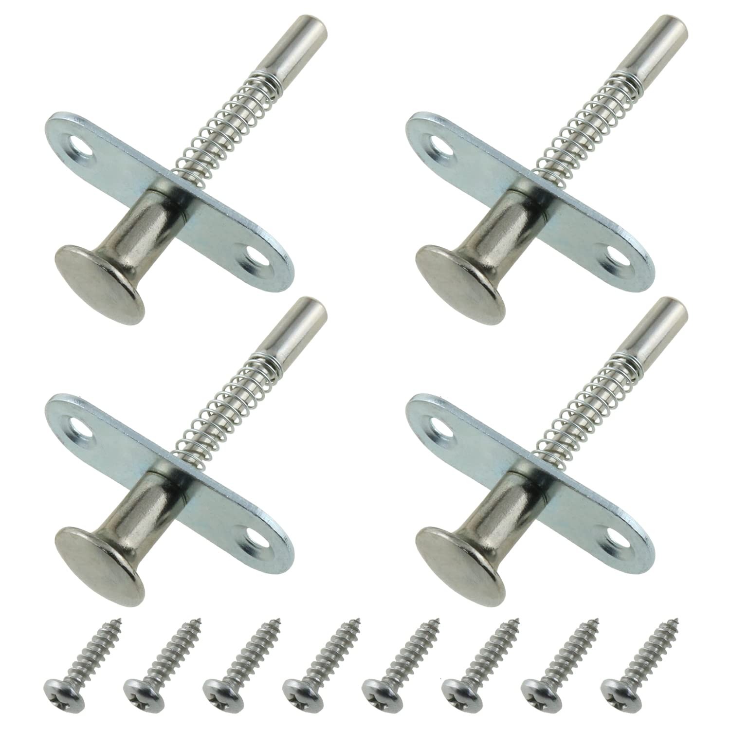 Stainless Steel Plunger Latches 4 PCS 0.24x2.36 Inch Spring-Loaded Hardware