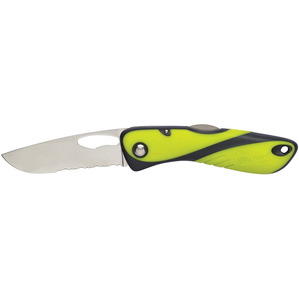 Wichard Offshore Knife - Single Serrated Blade - Fluorescent 10112W UPC 35877...