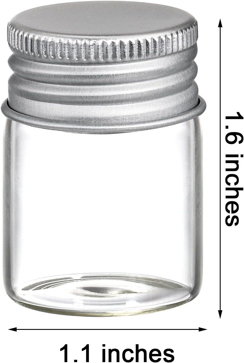 36Pcs 15ml(1/2oz) Empty Tiny Jars Small Glass Vials with Lids Lab Clear