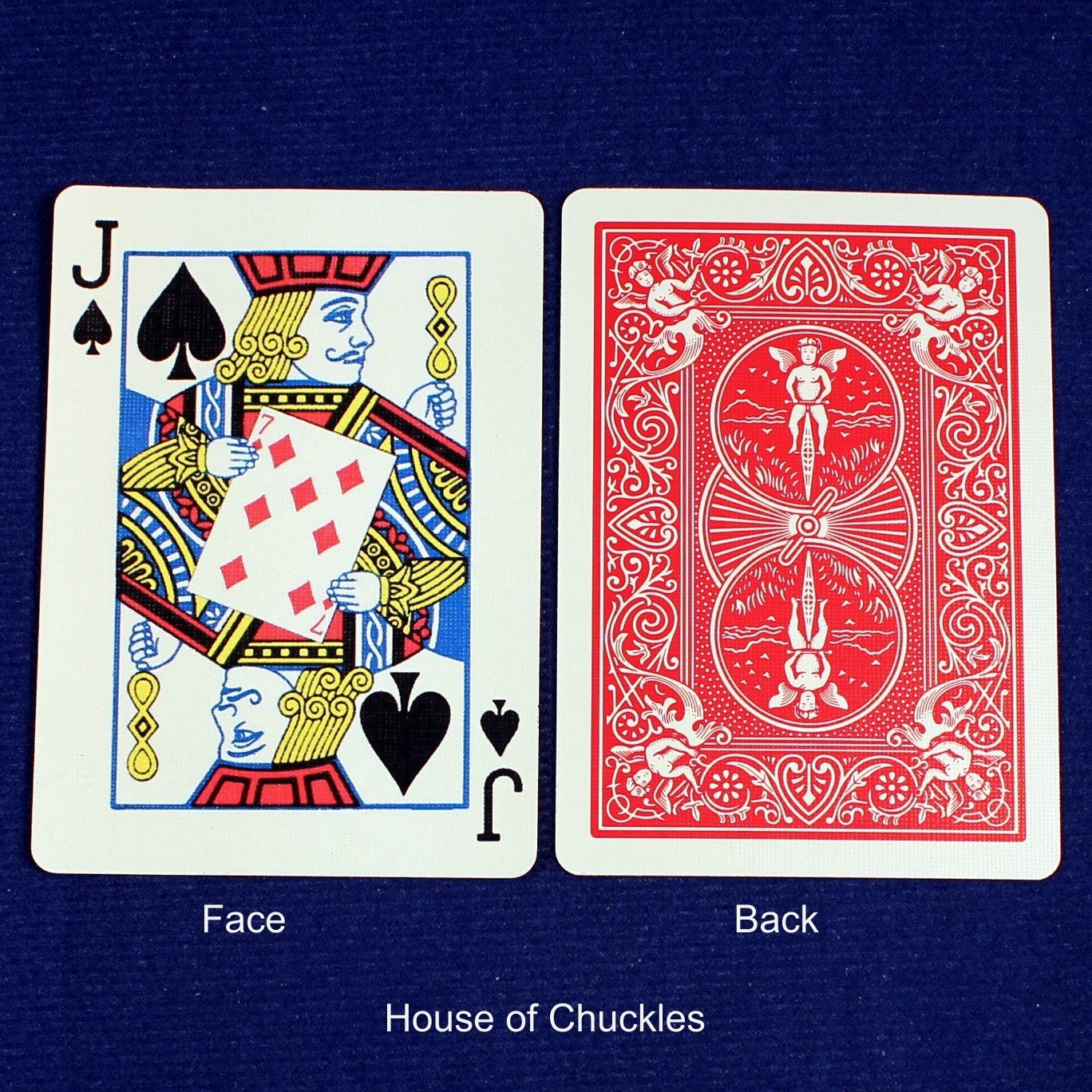 Jack of Spades - Reveals Seven Diamonds, Bicycle Printed Gaff Card, Red