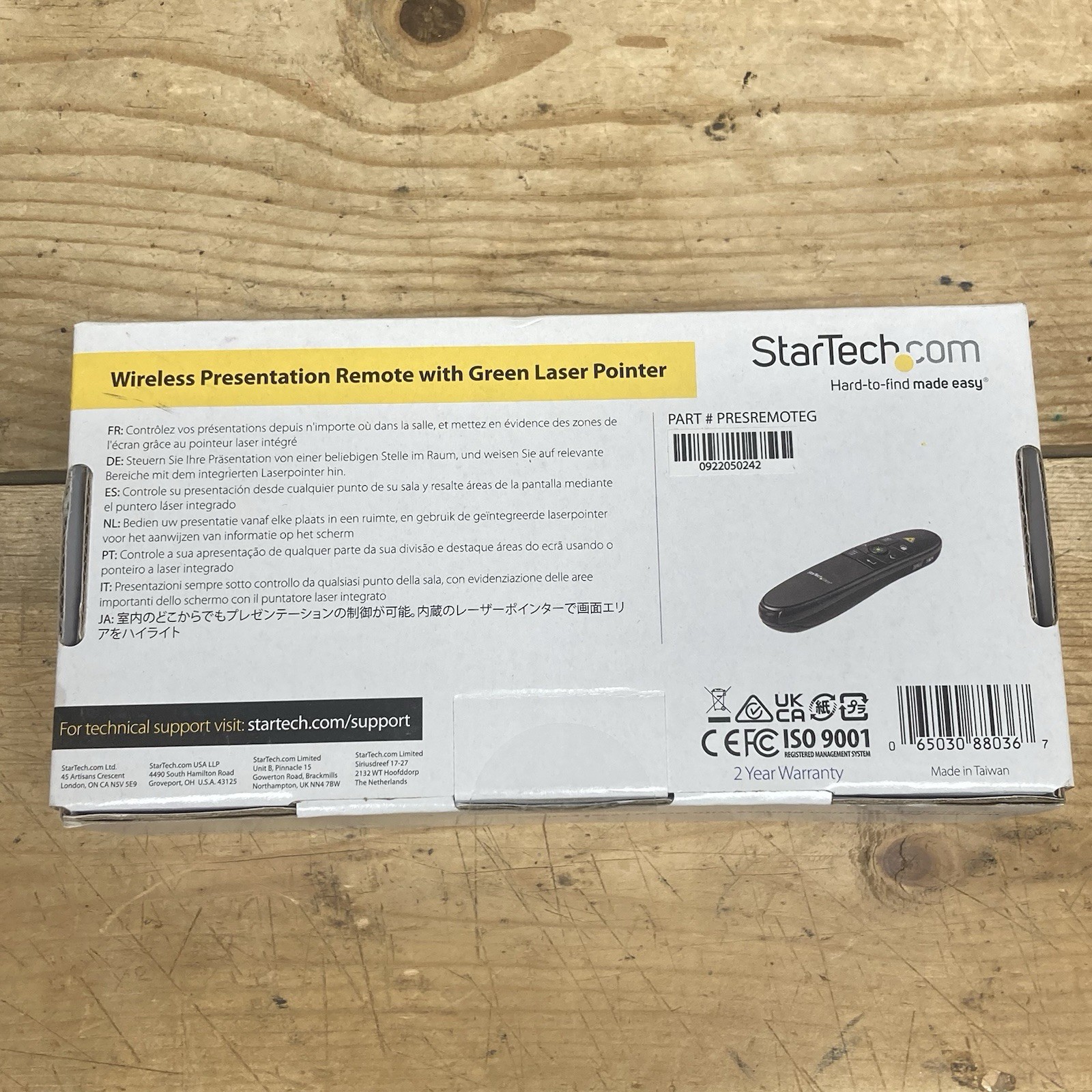 StarTech Wireless Presentation Remote with Green Laser Pointer NEW SEALED IN BOX