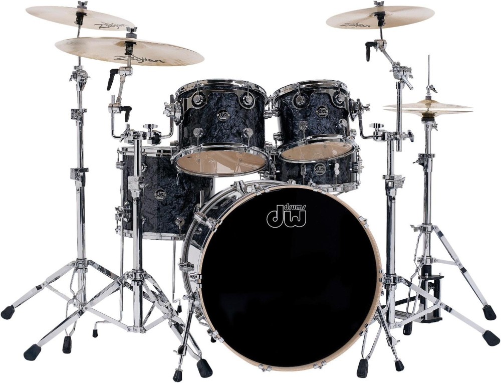 DW Performance Series 5-Piece Shell Pack Black Diamond Finish w/Chrome Hardware