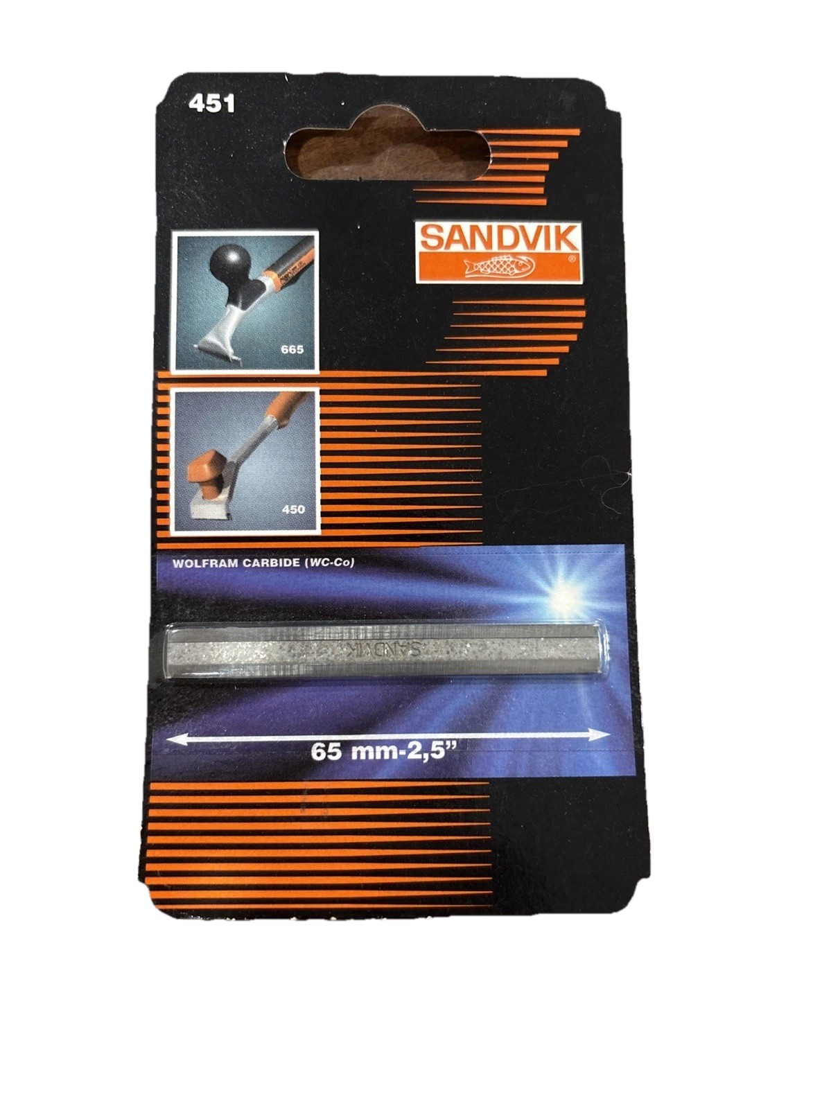 BAHCO 451  Carbide Scraper Blade 2.5 Inch Made In Denmark 2 Edges Per Blade 65mm