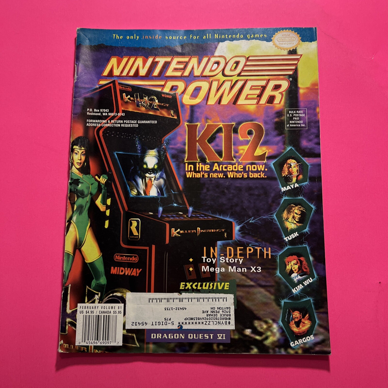 Nintendo Power Magazine Vol 81 Feb, 1996 ☆ Killer Instinct ☆ Poster ☆