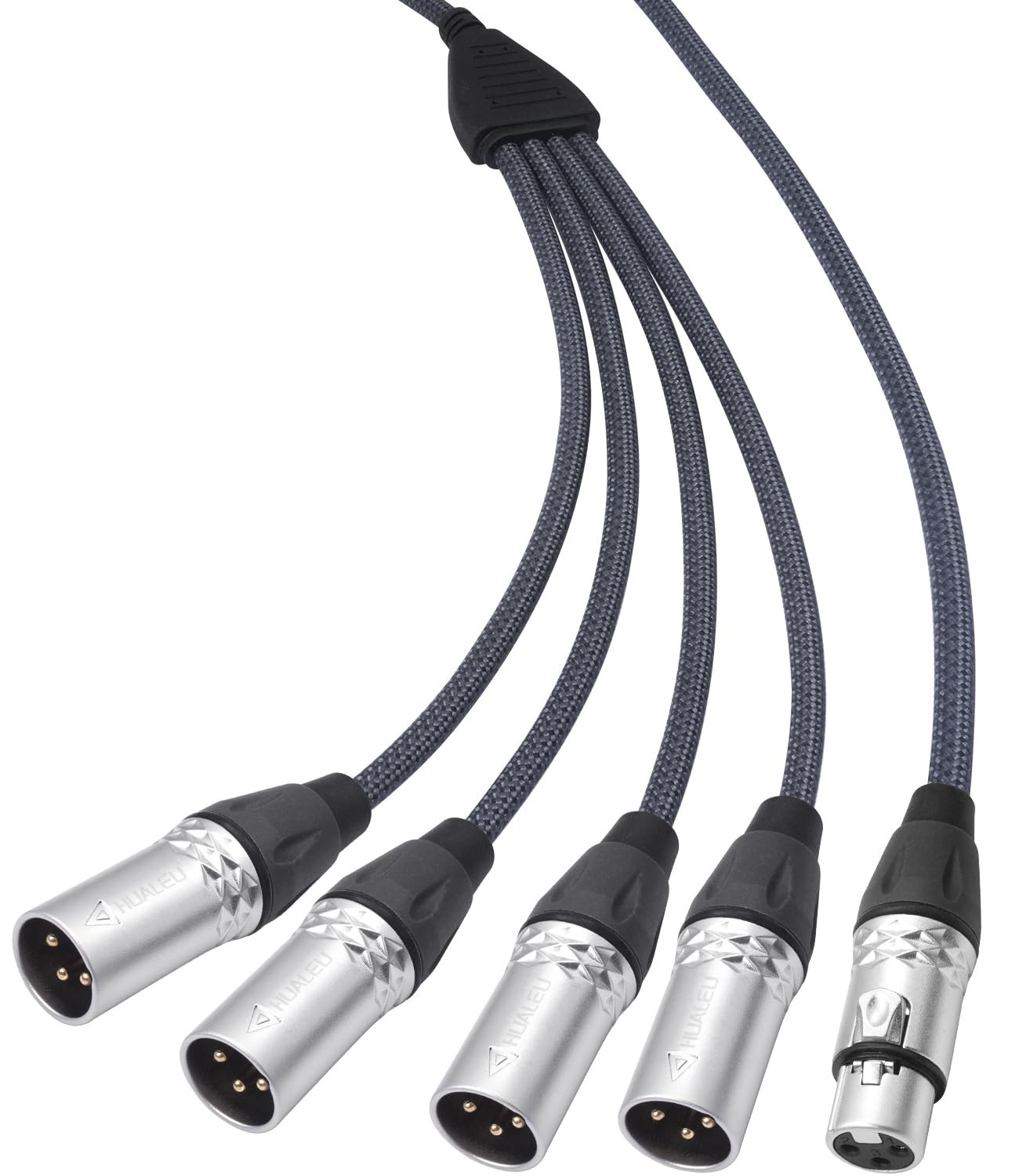 2Feet 3Pin XLR 1 Female to 4 Male Y Splitter Audio Cable,4Way-1 XLR Si...