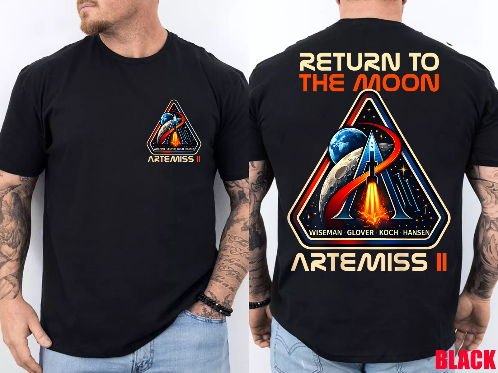 Artemis II Return to the Moon Mission - 2 Sided T-Shirt