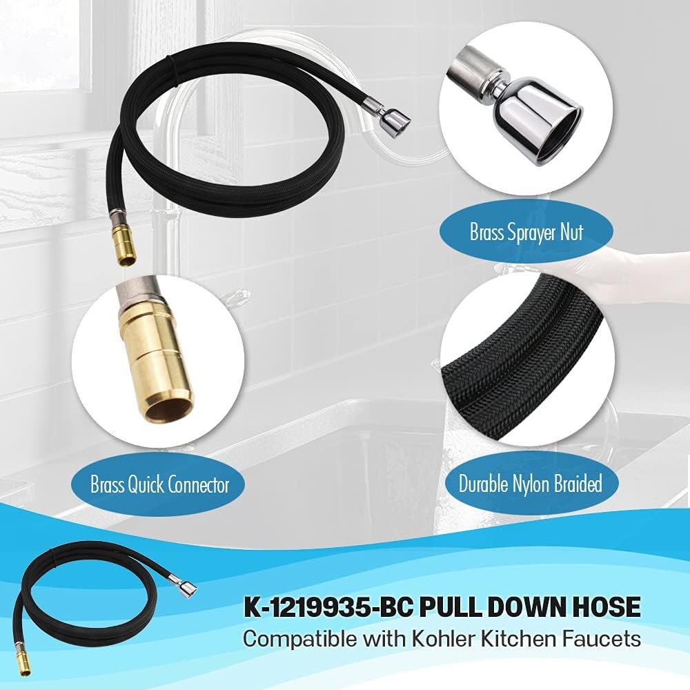 67" Inches Pull Down Hose, Bright Chrome Finish