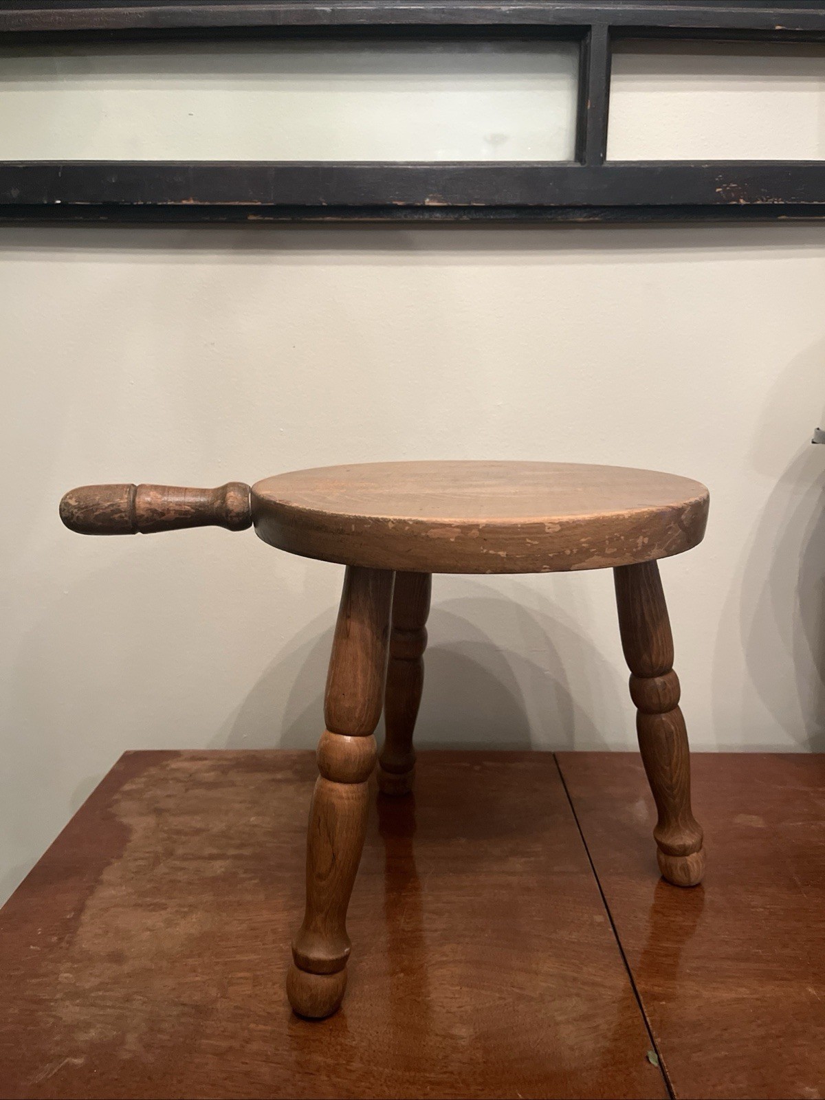 Vintage American Siam Factors Three Legged Milking Stool, Origin Japan