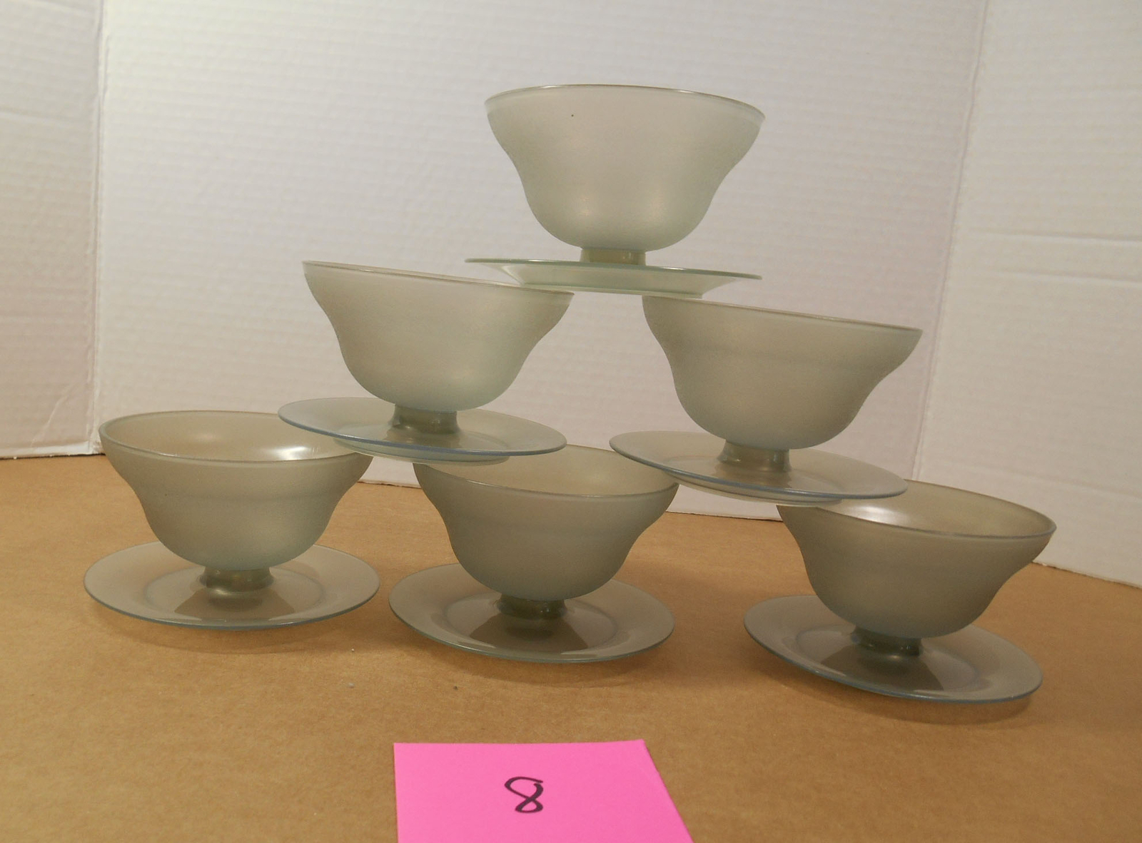 Tupperware Gray Parfait Dessert Dishes #754 without Lids Lot of 6 P8