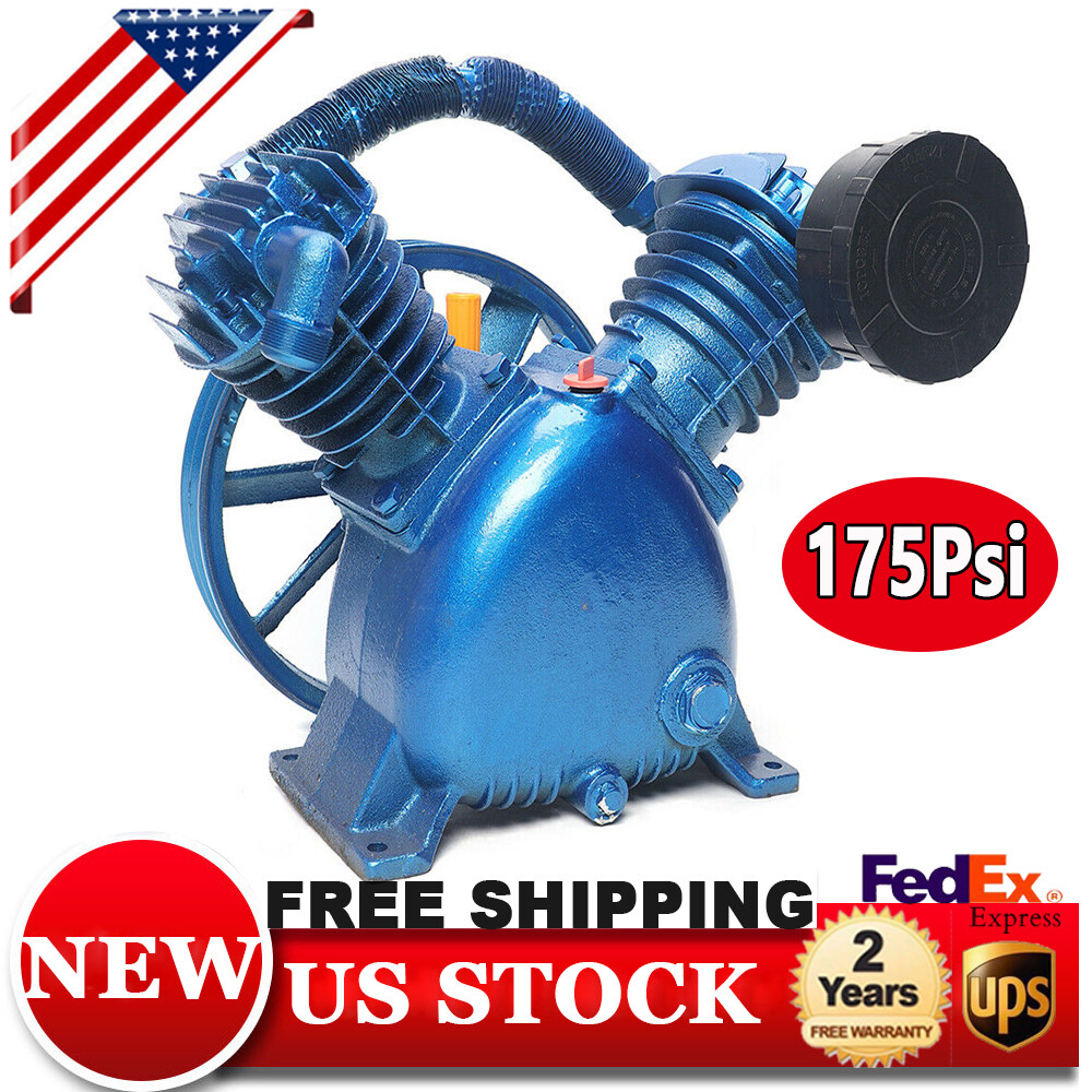 5.5HP 175PSI Replacement Air Compressor Pump Double Stage V Style Low Noise New
