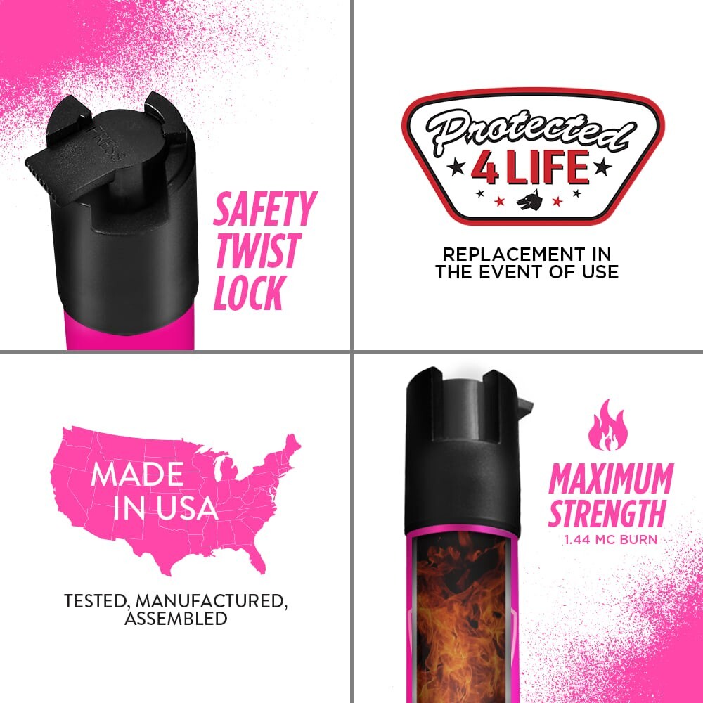 GUARD DOG Police Edition Pink Women Self Defense Pepper Spray Maximum Strength