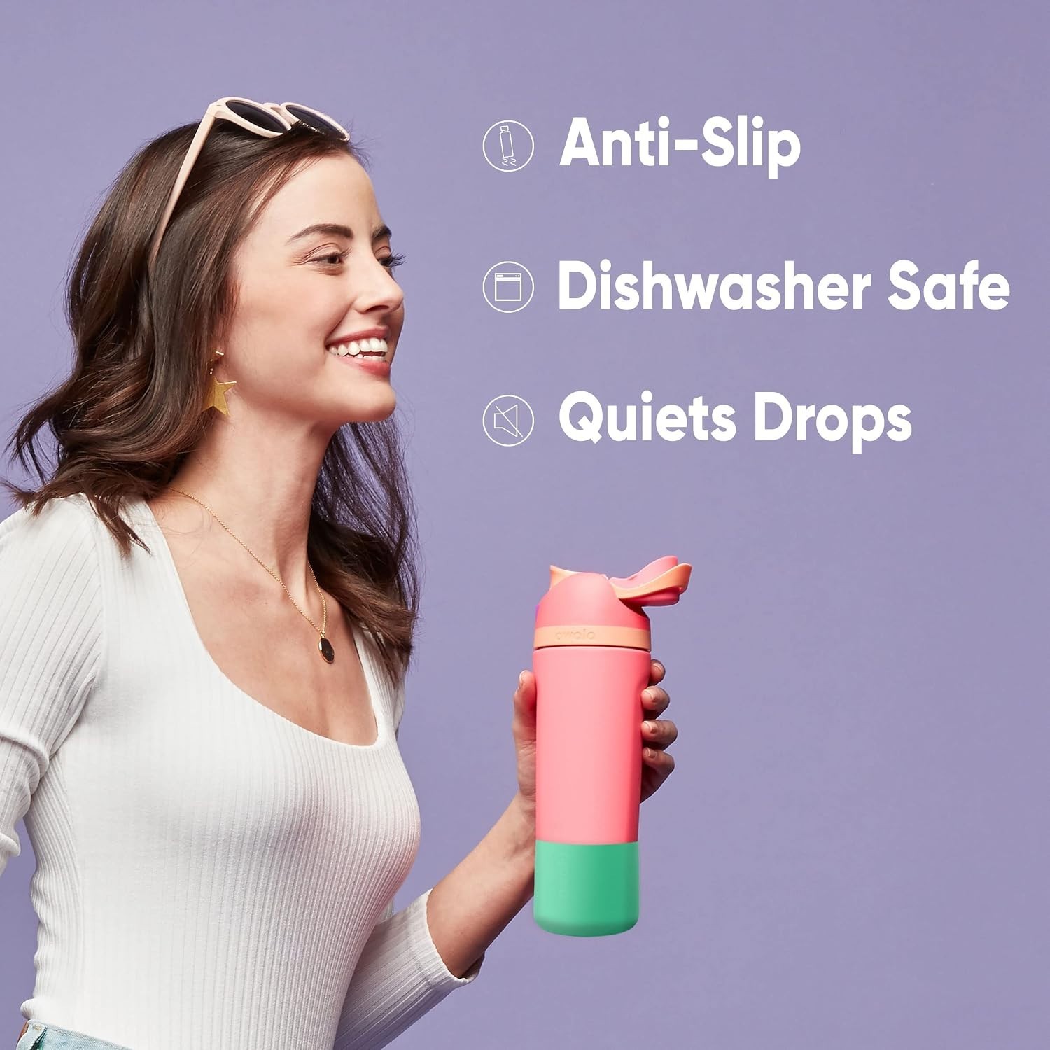 Silicone Boot - Blue 32 Oz Water Bottle Protector with Slip Resistance
