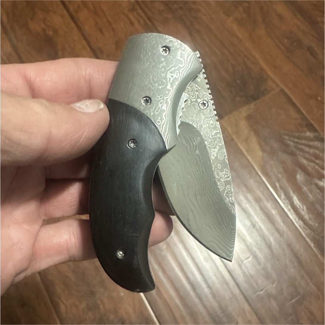 71 layer Boker Handmade Damascus Steel Folding Pocketknife