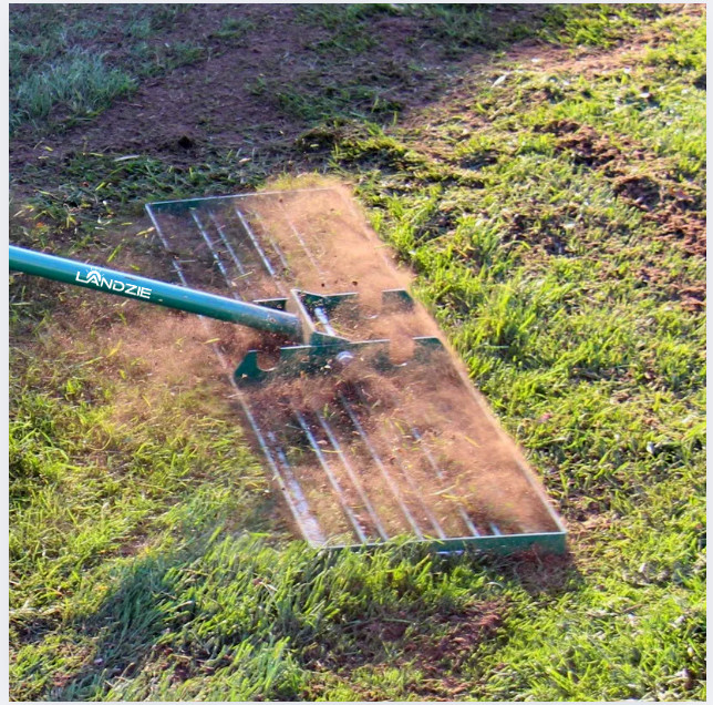 LANDZIE Lawn Leveling Rake - 36 Inch Powder Coated Garden and Lawn Leveling Tool
