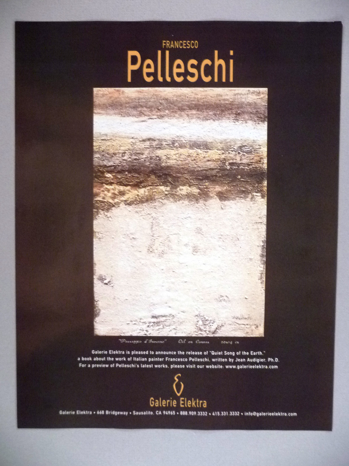 Francesco Pelleschi - Elektra Art Gallery PRINT AD - 2000