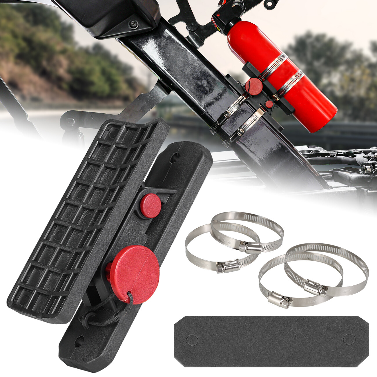 UTV Car Fire Extinguisher Holder Mount Bracket Adjustable Compatible with RZR