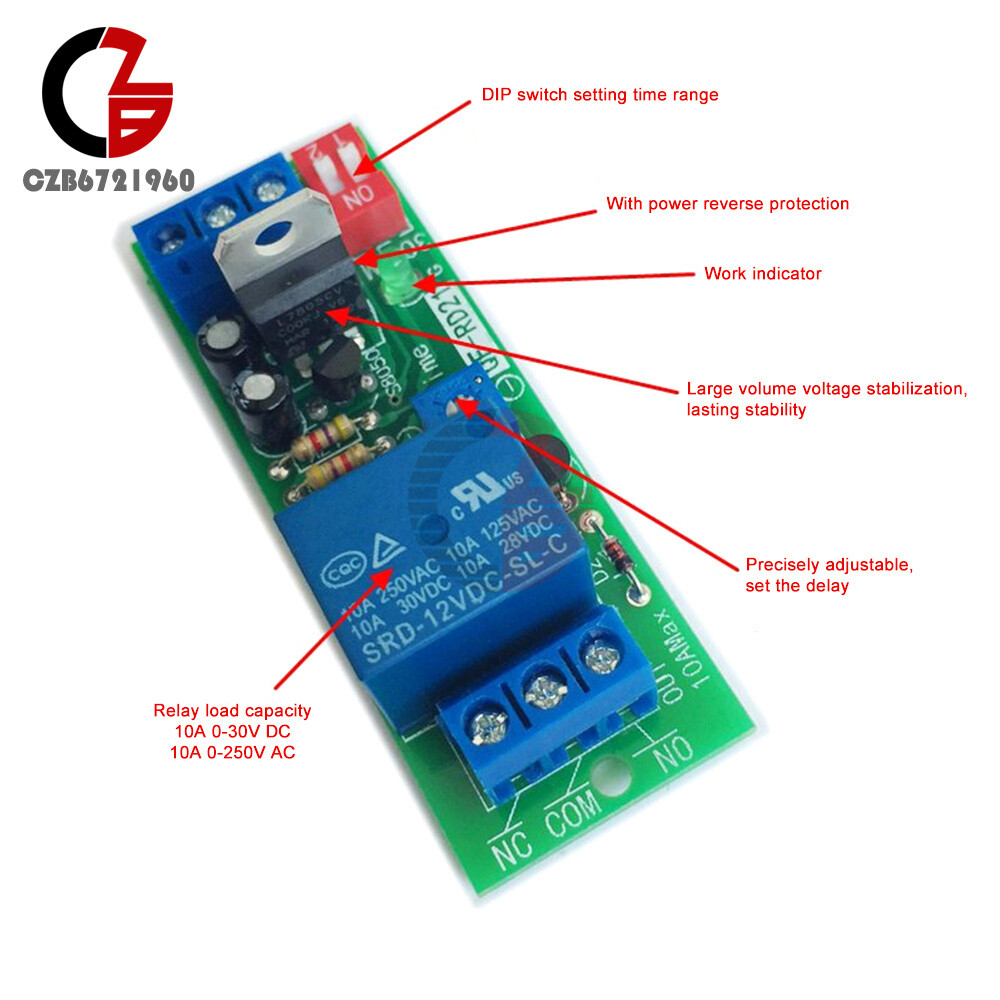 DC 5V/12V/24V Adjustable Time Delay Timing Timer Relay Switch Turn ON/OFF Module