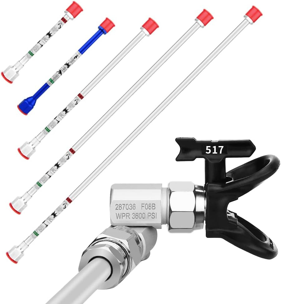 -8 Piece Set of Extension Pole Rod,Airless Paint Sprayer Gun Tip Extension Pole,