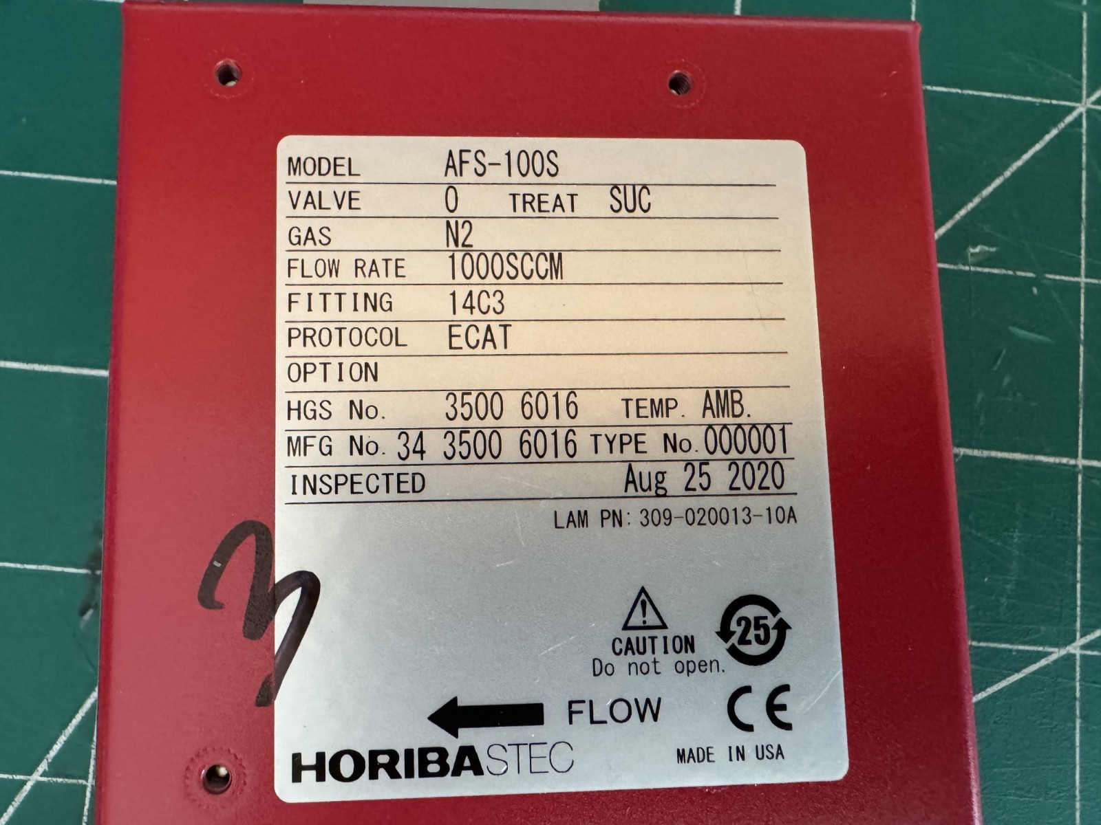 HORIBA STEC AFS-100S N2 1000SCCM FLOW