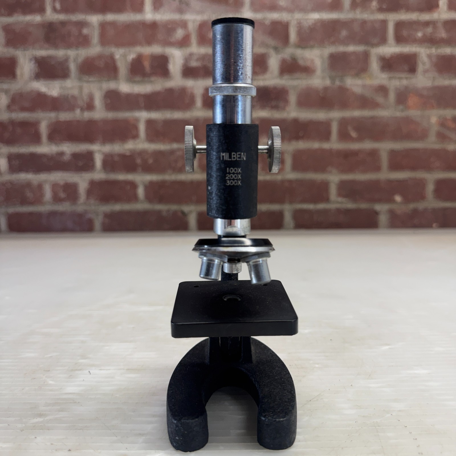 Milben Vintage Student Microscope 100X 200X 300X Metal Laboratory Scope