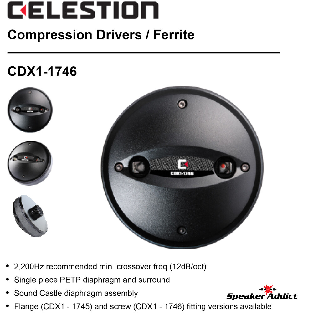 B52 COMP-4-CLS Celestion CDX1-1746 Screw-On Horn Tweeter HF Compression Driver