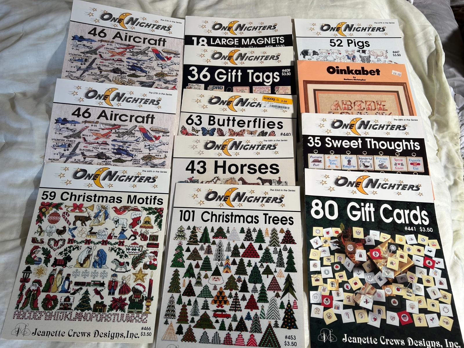 ONE NIGHTERS Jeanette Crews Designs, Inc. and other Cross Stitch Leaflets U-PICK