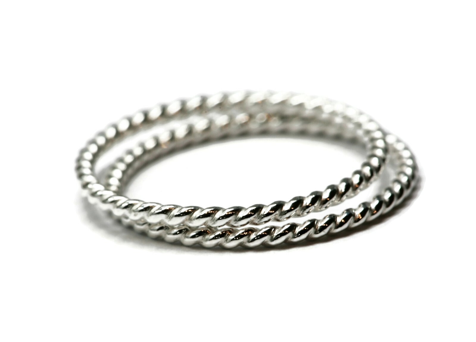Argentium Silver Twist Pattern Stacking Ring