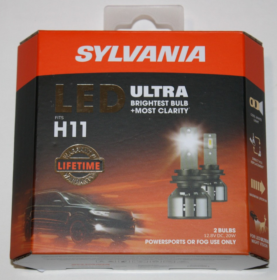 SYLVANIA H11 Ultra LED 2 Bulbs H11LEDHP.BX2 6000K BRAND NEW