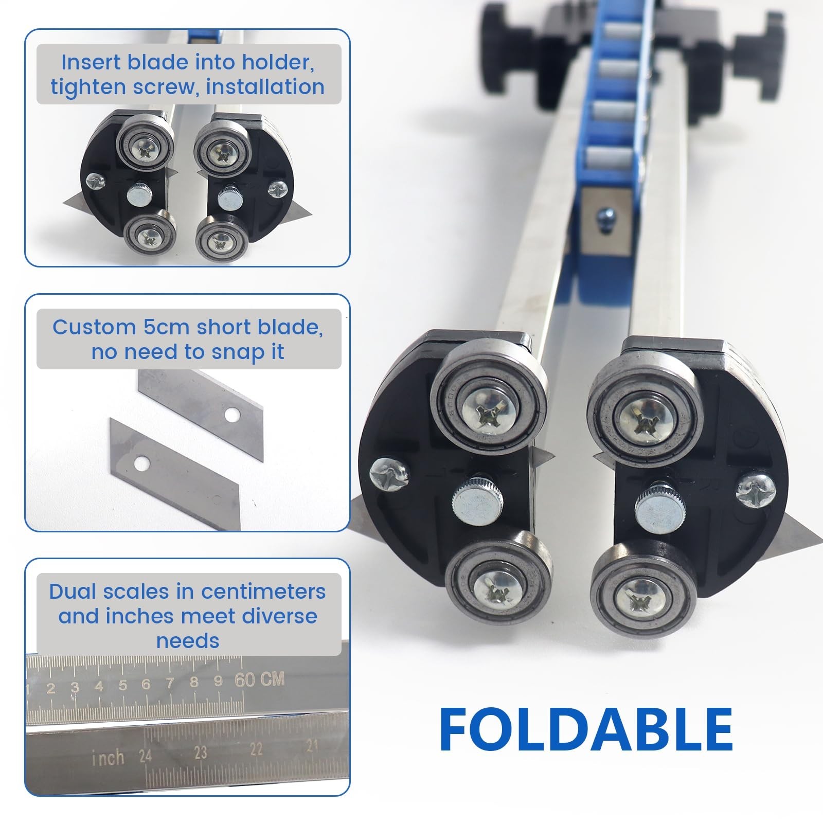 Drywall Cutting Tool, Foldable Drywall Cutter, Gypsum Board Cutter with 12pcs...