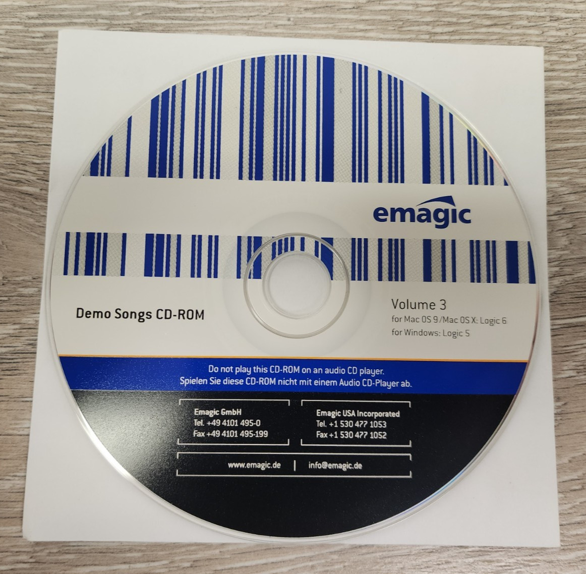 Emagic Logic 6 NFR Software Disc Volume 8 & USB Dongle Tested Working READ