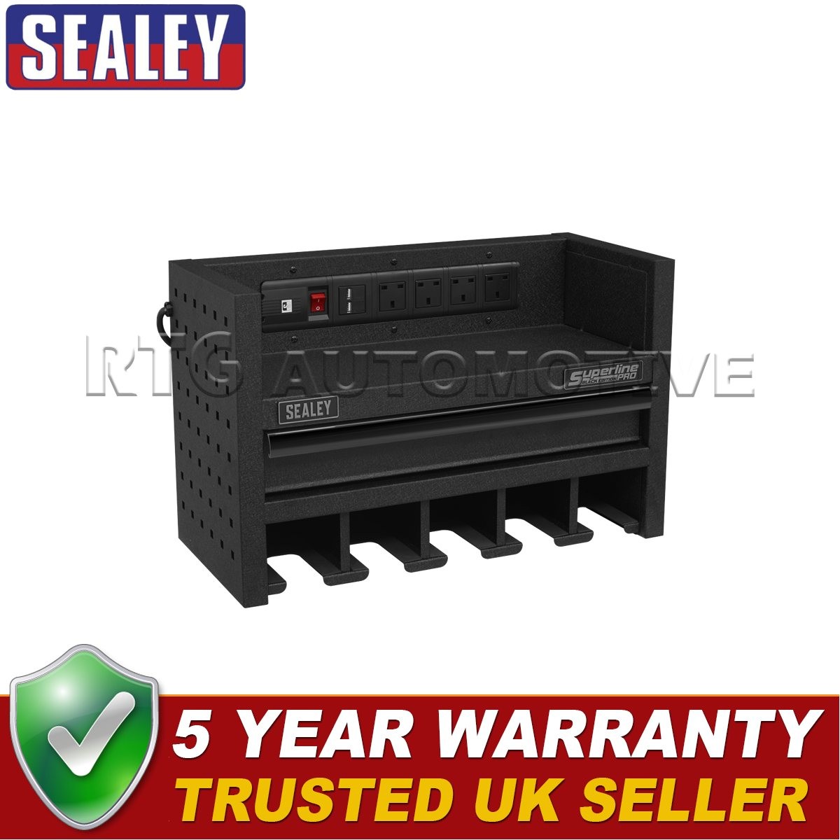 Sealey Superline PRO� Power Tool Storage Rack with Drawer & Power Strip AP22SRBE