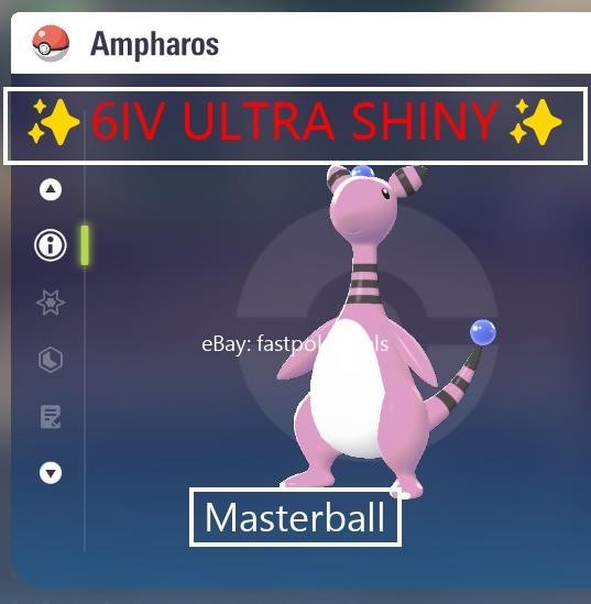 Pokemon Legends ZA ✨ 6IV Shiny Alpha Ampharos✨Fast 🚀Masterball Held