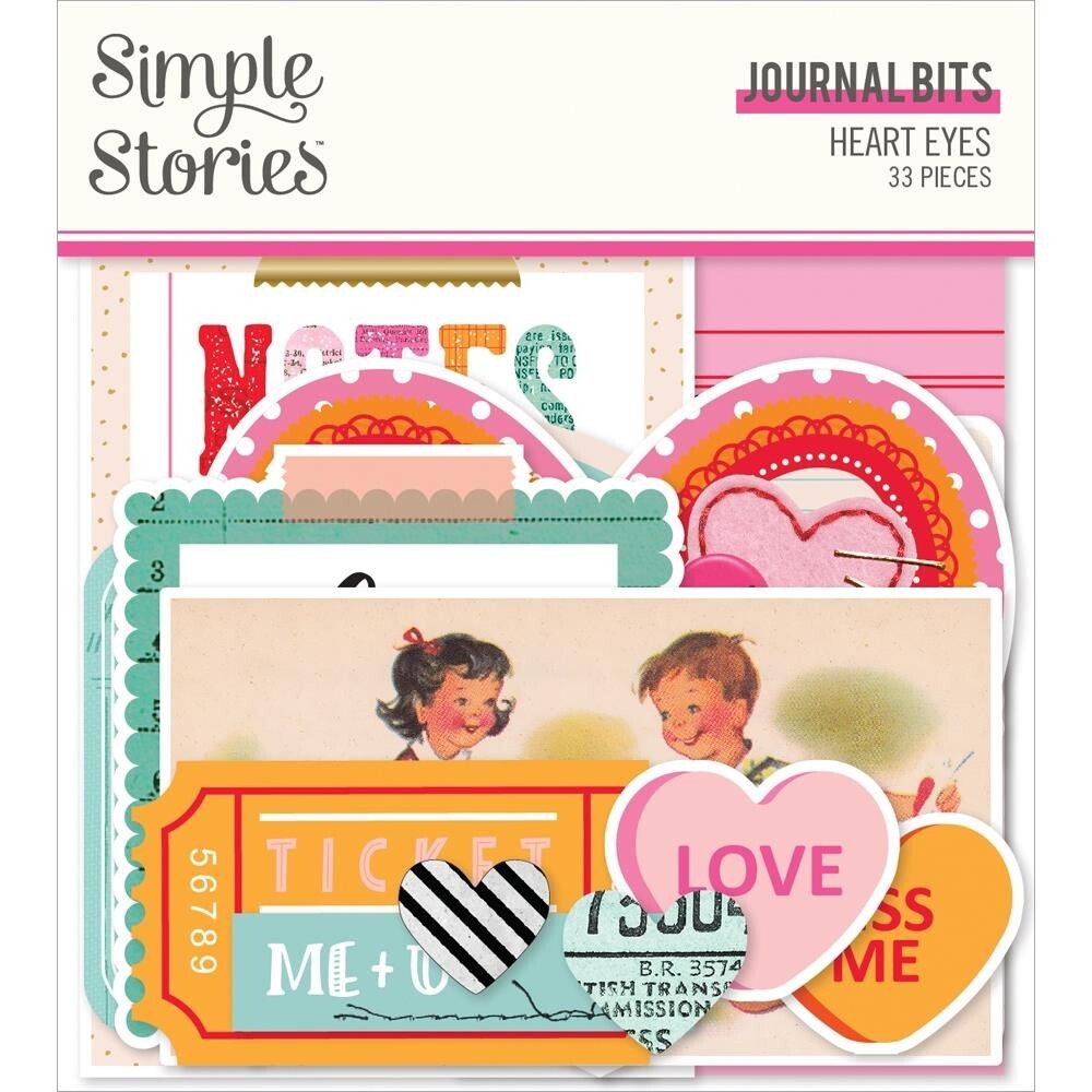 Crafts SS Journal Bits Heart Eyes Vintage Kids TV Valentine's Be Mine Tickets