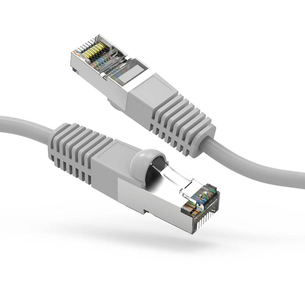 3Ft CAT5E Shielded (FTP) Ethernet Network Booted Cable Gray