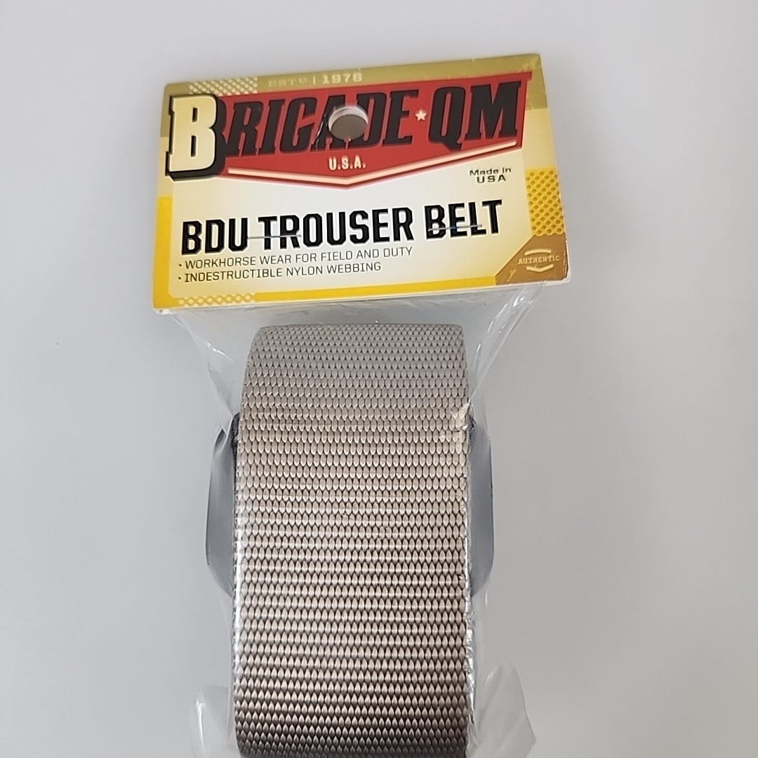 Brigade Quartermasters BDU Trouser Belt Gray 46” Cut-to-Fit Nylon Web NIP