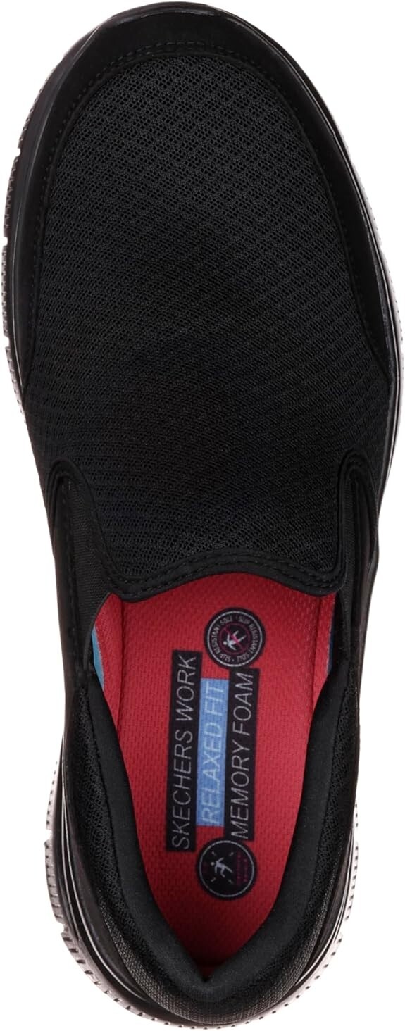 Men Skechers Work Slip Resistant Memory Foam Flex Advantage Mcallen 77048 Black